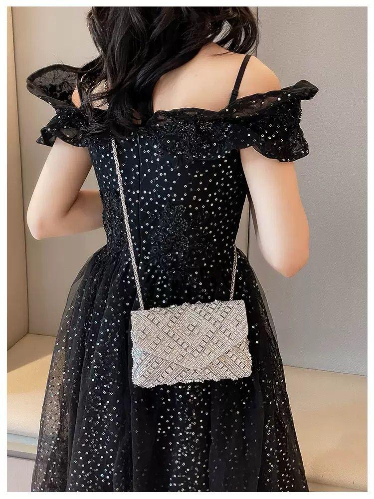Crystal Rhinestone Evening Clutch – Silver Luxury Handbag