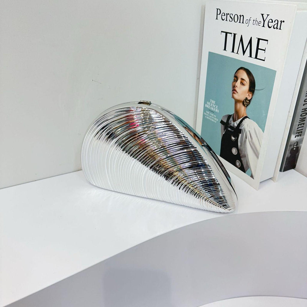 Luxe Metallic Seashell Clutch – Gold, Silver & Rose Gold